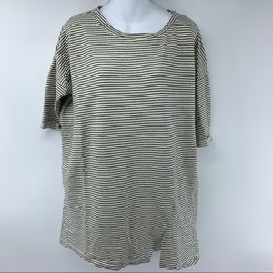 Umgee women's short sleeve striped tunic, medium